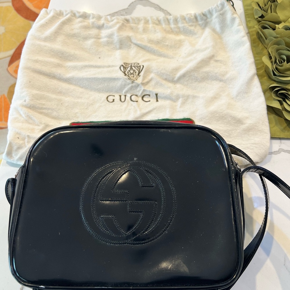 Vintage 1980's-1990's Gucci Patent Leather Handbag
